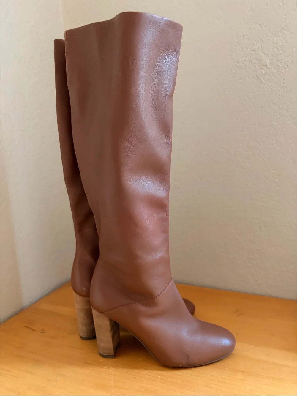 Cole Haan Tall Leather Over-the-Knee Boots in Chestnut Brown